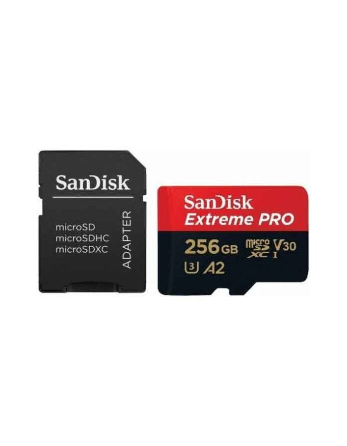 Карта памяти Sandisk Extreme Pro microSDXC 256GB + SD Adapter SDSQXCD-256G-GN6MA карта памяти sandisk extreme plus microsdxc 256gb sdsqxbz 256g gn6ma