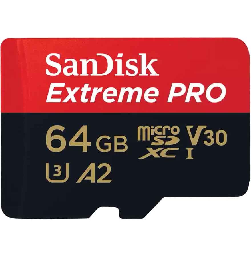цена Карта памяти SanDisk Extreme Pro microSD UHS I Card 64GB SDSQXCU-064G-GN6MA