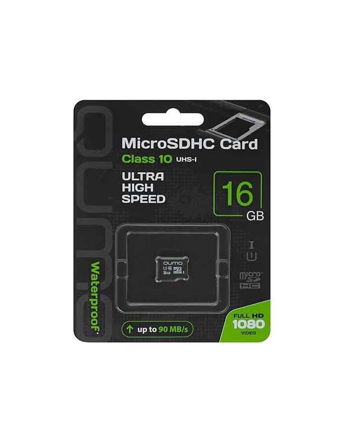 Карта памяти QUMO MicroSDHC 16Gb Сlass 10 UHS-I (QM16GMICSDHC10U1NA) карта памяти smartbuy microsdhc class 10 16 gb