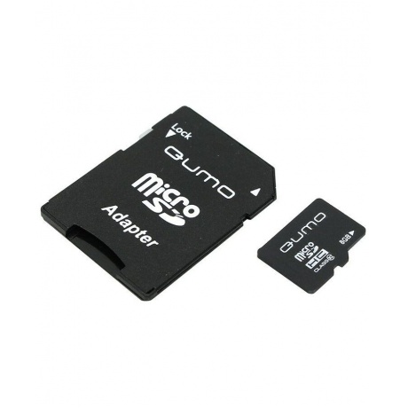 Карта памяти QUMO MicroSDHC 8Gb Сlass 10 + ADP (QM8GMICSDHC10) - фото 2