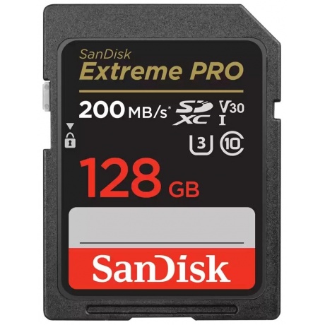 Карта памяти 128Gb SanDisk Extreme SDXC Class 10 UHS-I U3 V30 (180/90 MB/s) - фото 1