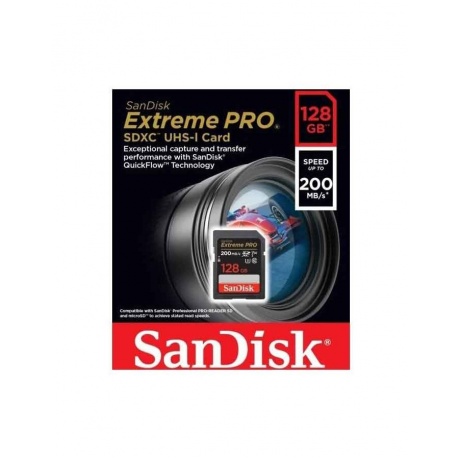 Карта памяти 128Gb SanDisk Extreme SDXC Class 10 UHS-I U3 V30 (180/90 MB/s) - фото 4