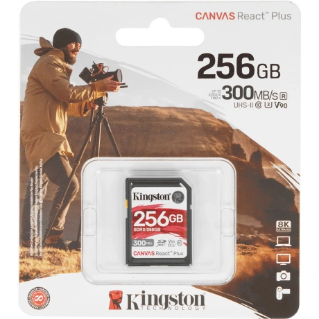 Карта памяти 256Gb Kingston Canvas React Plus SDXC UHS-II U3 V90...