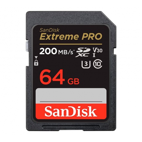 Карта памяти 64Gb SanDisk Extreme SDXC Class 10 UHS-I U3 V30 (170/80 Mb/s) - фото 1
