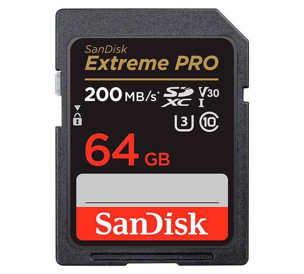 Карта памяти 64Gb SanDisk Extreme SDXC Class 10 UHS-I U3 V30 (170/80 Mb/s)