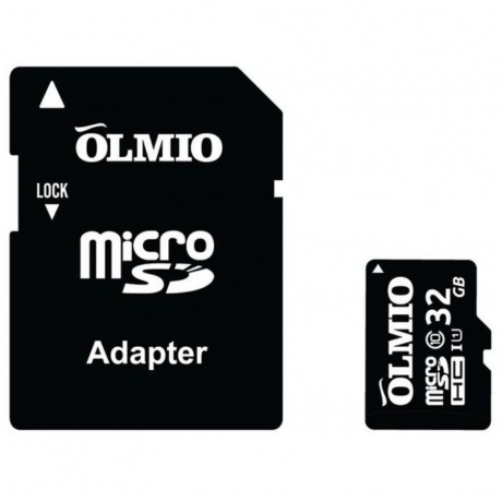 Карта памяти OLMIO microSDHC 32GB Class 10 UHS-I c адаптером - фото 1
