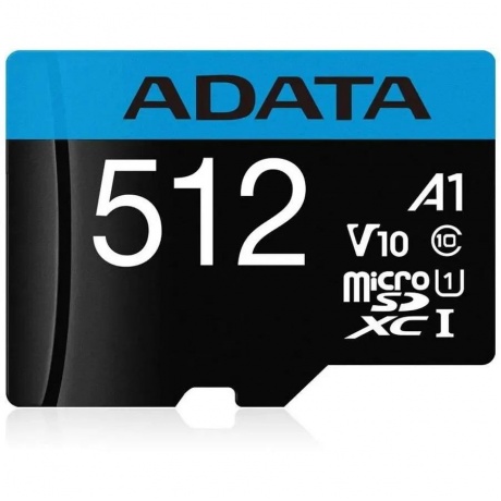 Карта памяти A-Data 512GB Premier microSDXC UHS-I Class 1 (AUSDX512GUICL10A1-RA1) - фото 1