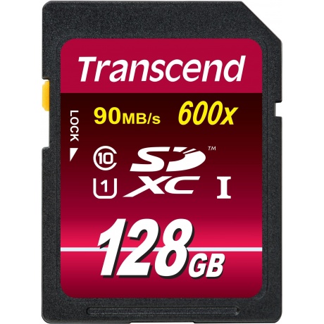 Карта памяти Transcend 128GB SDXC Class 10 UHS-I 600x (Ultimate) (TS128GSDXC10U1) - фото 1