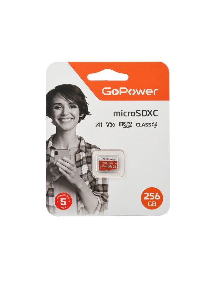 Карта памяти microSD GoPower 256GB Class10 UHS-I (U3) (00-00025684) карта памяти microsd samsung microsdxc 64gb class10 uhs i u3 microsd adapter