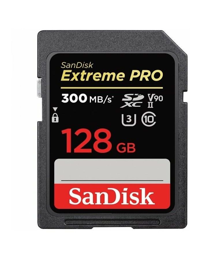 Карта памяти SanDisk 128Gb Extreme Pro SDXC UHS-II U3 (300/260 MB/s) SDSDXDK-128G-GN4IN - фото 1