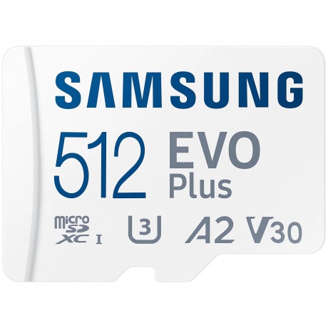 Карта памяти Samsung micro SDXC EVO+ 512GB 3, V30, A2 + adapter (MB-MC512KA/EU) - фото 4
