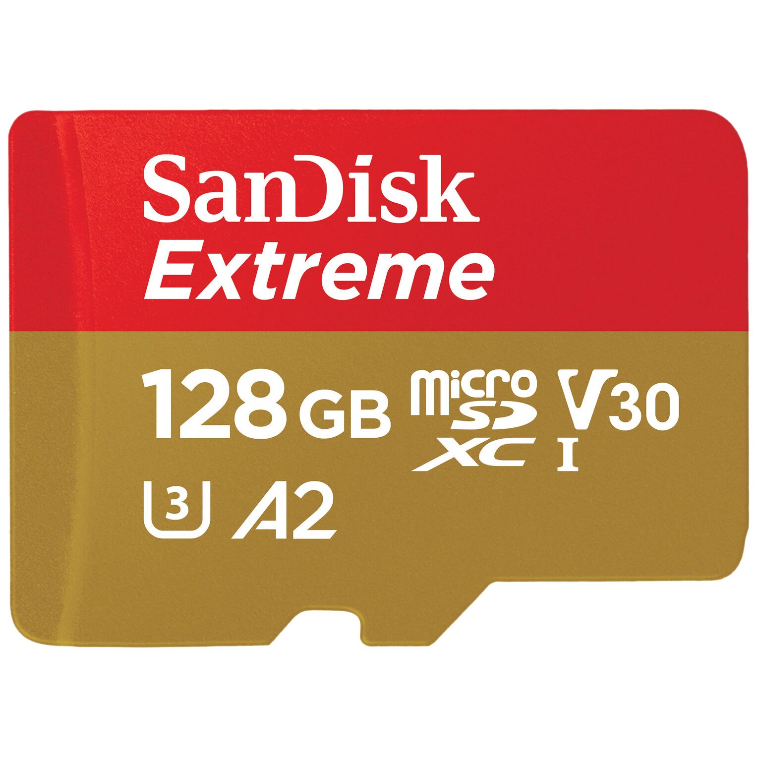 Карта памяти microSDXC 128GB SanDisk EXTREME Class 10, UHS-I, W90, R 190 МБ/с, (SDSQXAA-128G-GN6MA) адаптер на SD