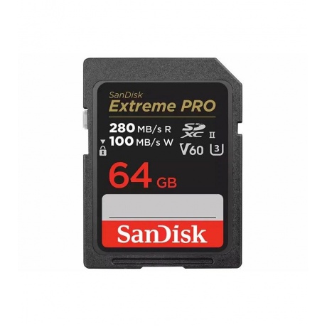Карта памяти SanDisk SDSDXEP-064G-GN4IN 64 ГБ SDXC Extreme PRO UHS-II U3 V60 - фото 1
