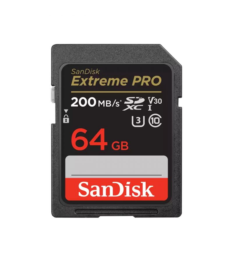 Карта памяти SanDisk SDSDXXU-064G-GN4IN 64 ГБ SDXC Extreme PRO UHS-I U3 V30 карта памяти sandisk extreme pro sdxc uhs i class 3 v30 200 140 mb s 512gb sdsdxxd 512g gn4in