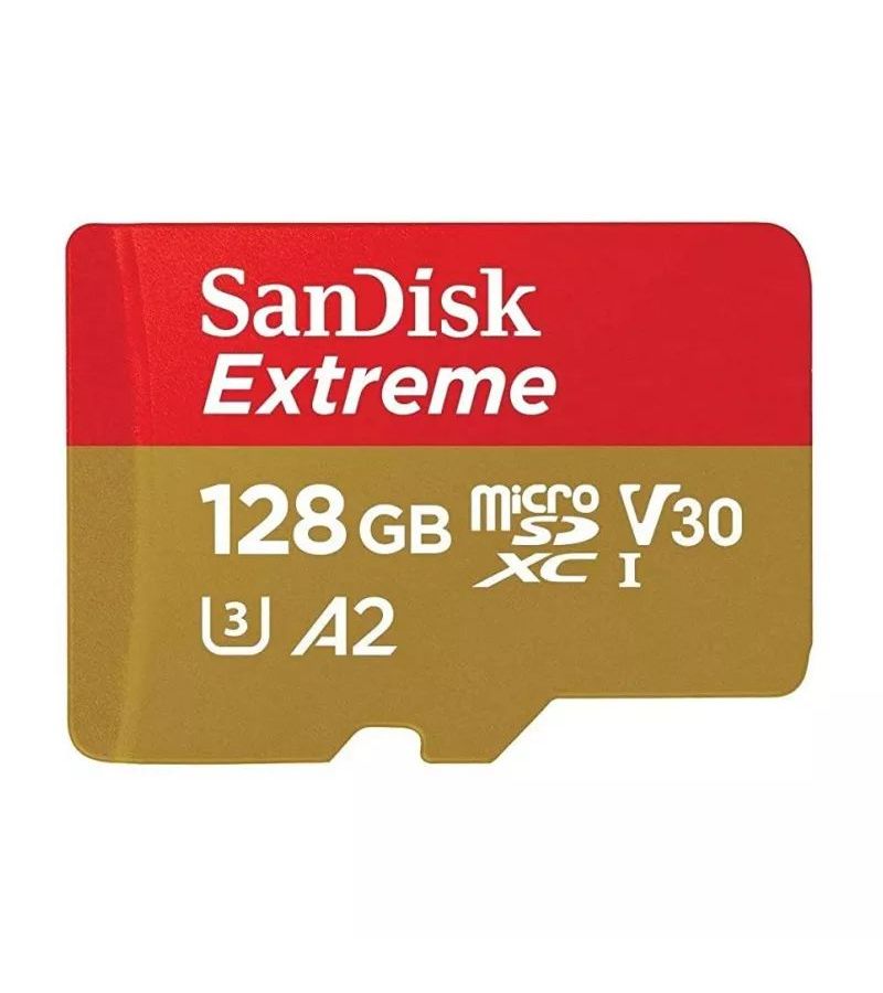 Карта памяти SanDisk SDSQXA1-128G-GN6MN 128 ГБ MicroSDXC Extreme UHS-I U3 V30 память micro secure digital card 128gb class10 sandisk 200mb s extreme pro uhs i u3 v30 a2 с адаптером sd [sdsqxcd 128g gn6ma]