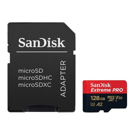 Карта памяти SanDisk SDSQXCD-128G-GN6MA 128 ГБ MicroSDXC Extreme PRO UHS-I U3 V30 - фото 1