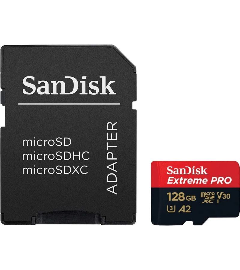 micro sdhc карта памяти exployd 128gb class10 u3 v30 95mb s с адаптером Карта памяти SanDisk SDSQXCD-128G-GN6MA 128 ГБ MicroSDXC Extreme PRO UHS-I U3 V30