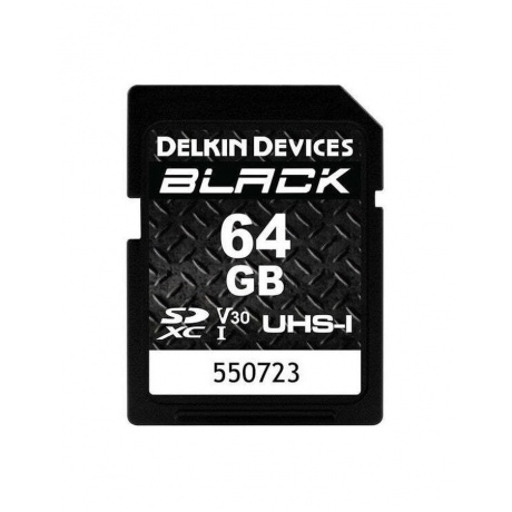 Карта памяти SD Delkin 64GB BLACK UHS-I SDXC