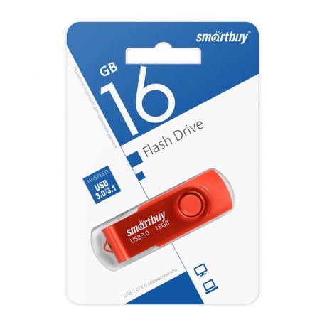 Карта памяти SmartBuy 16GB Twist Red 3.0 (SB016GB3TWR) - фото 3