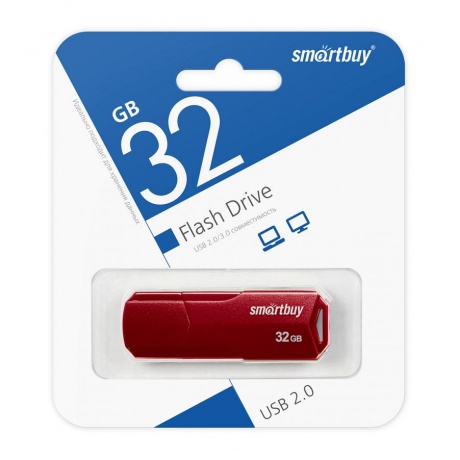 Карта памяти SmartBuy 32GB CLUE Burgundy (SB32GBCLU-BG) - фото 3