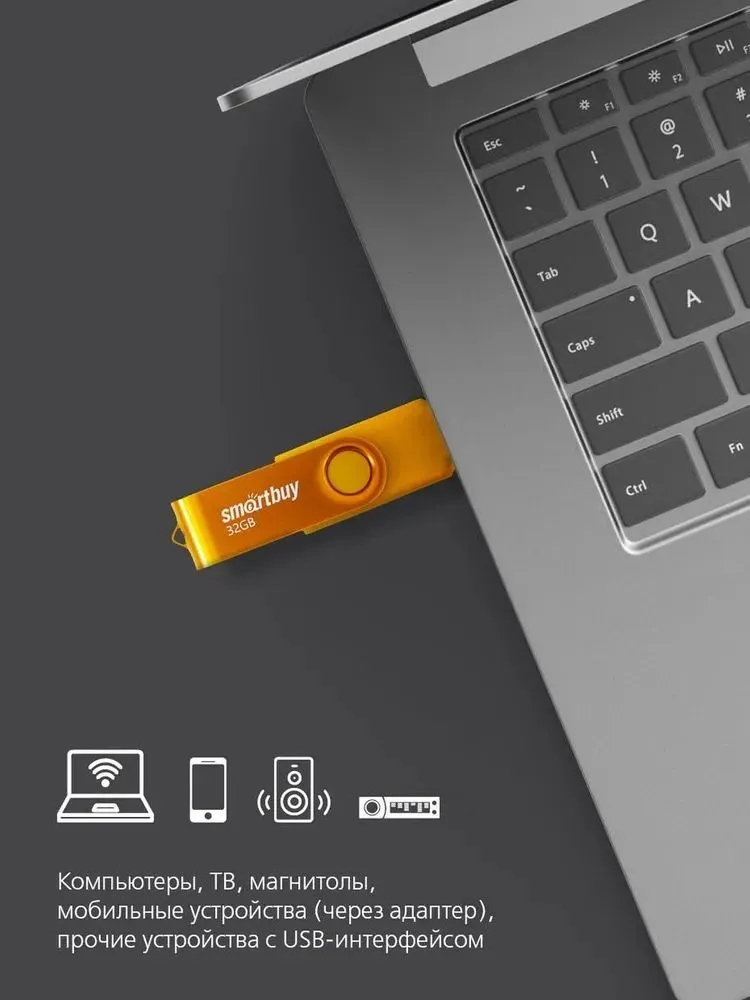 Карта памяти SmartBuy 32GB Twist Yellow (SB032GB2TWY) - фото 7