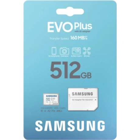 Карта памяти Samsung 512GB EVO PLUS (2024) U3, V30, A2 + adapter...