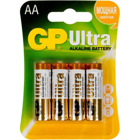 Батарейка AA GP Ultra Alkaline 15AU LR6 (4шт) - фото 1