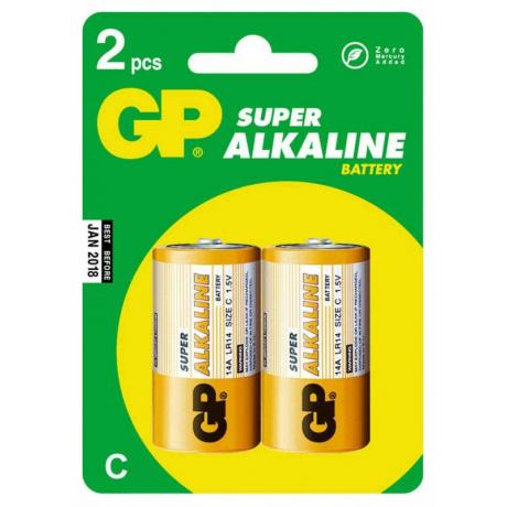 Батарейка C GP Super Alkaline 14A LR14 (2шт) - фото 1