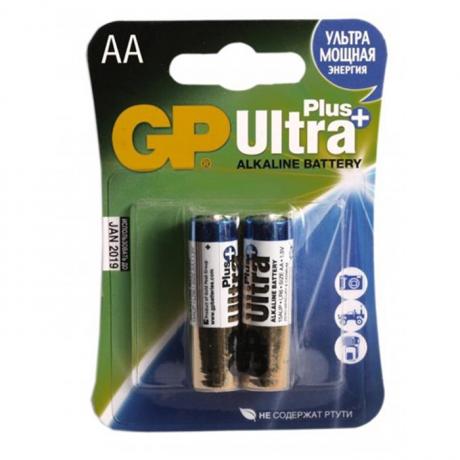 Батарейка AA GP Ultra Plus Alkaline 15AUP LR6 (2шт) - фото 1