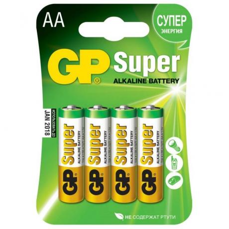 Батарейка AA GP Super Alkaline 15A LR6 (4шт) - фото 1
