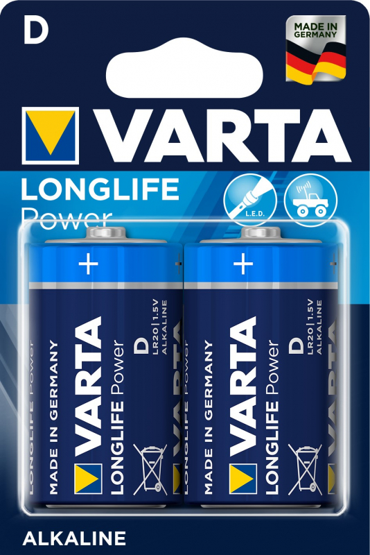 Элемент питания Varta Longlife Power D блистер 2шт.