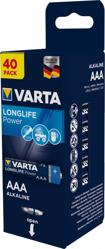 Элемент питания Varta Longlife Power AAA блистер 40шт.