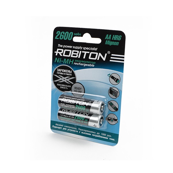 Аккумулятор Robiton AA 2600 mAh R2U (уп 2 шт)