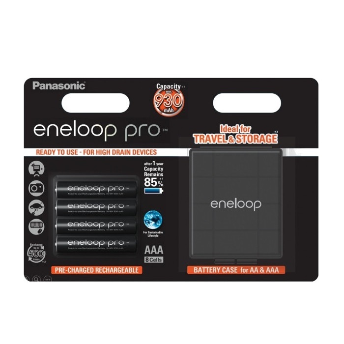 Аккумулятор Panasonic Eneloop Pro AAA 930 mAh R2U (уп 4 шт) + футляр