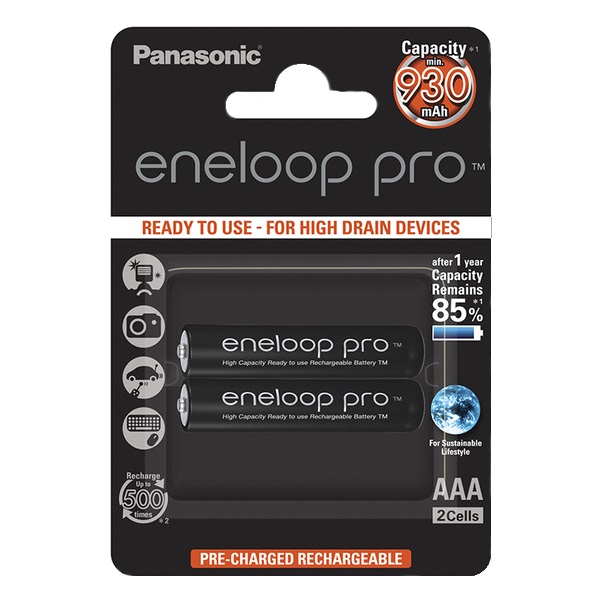 Аккумулятор Panasonic Eneloop Pro AAA 930 mAh R2U (уп 2 шт)