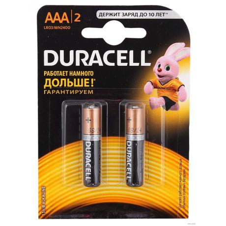 Батарейка AAA Duracell LR03-2BL Basic (2шт) - фото 1