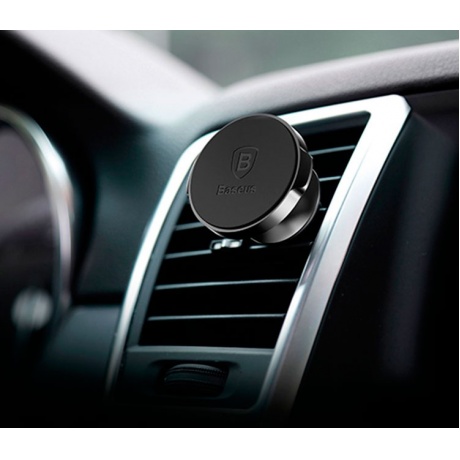 Автомобильный держатель Baseus SUER-A01 магнитный для смартфонов в вент. решетку Black - фото 4