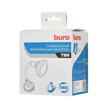 Держатель Buro T9R магнитный черный для для смартфонов и навигаторов - фото 5