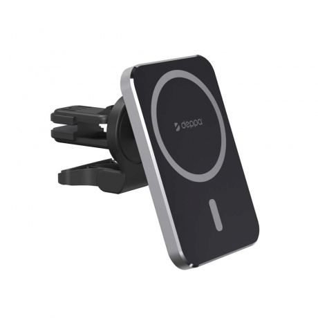 Автомобильный держатель Deppa Mage Safe Qi для iPhone, магнитный, черный - фото 1