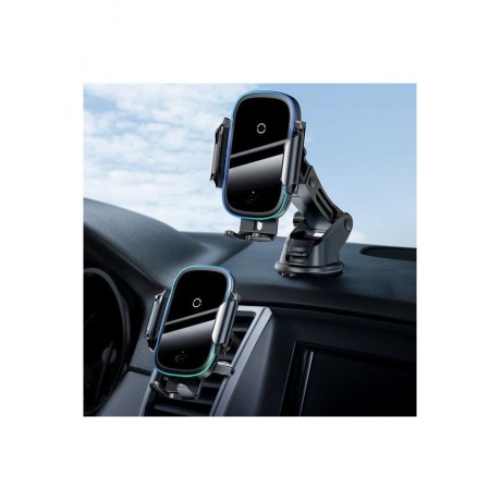 Автомобильный держатель Baseus Light Electric Holder Wireless Charger Black WXHW03-01 - фото 4