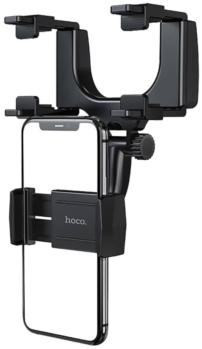 Автомобильный держатель Hoco RH5 для смартфона, крепление на внутрисалонное зеркало, черный УТ000022666 - фото 1