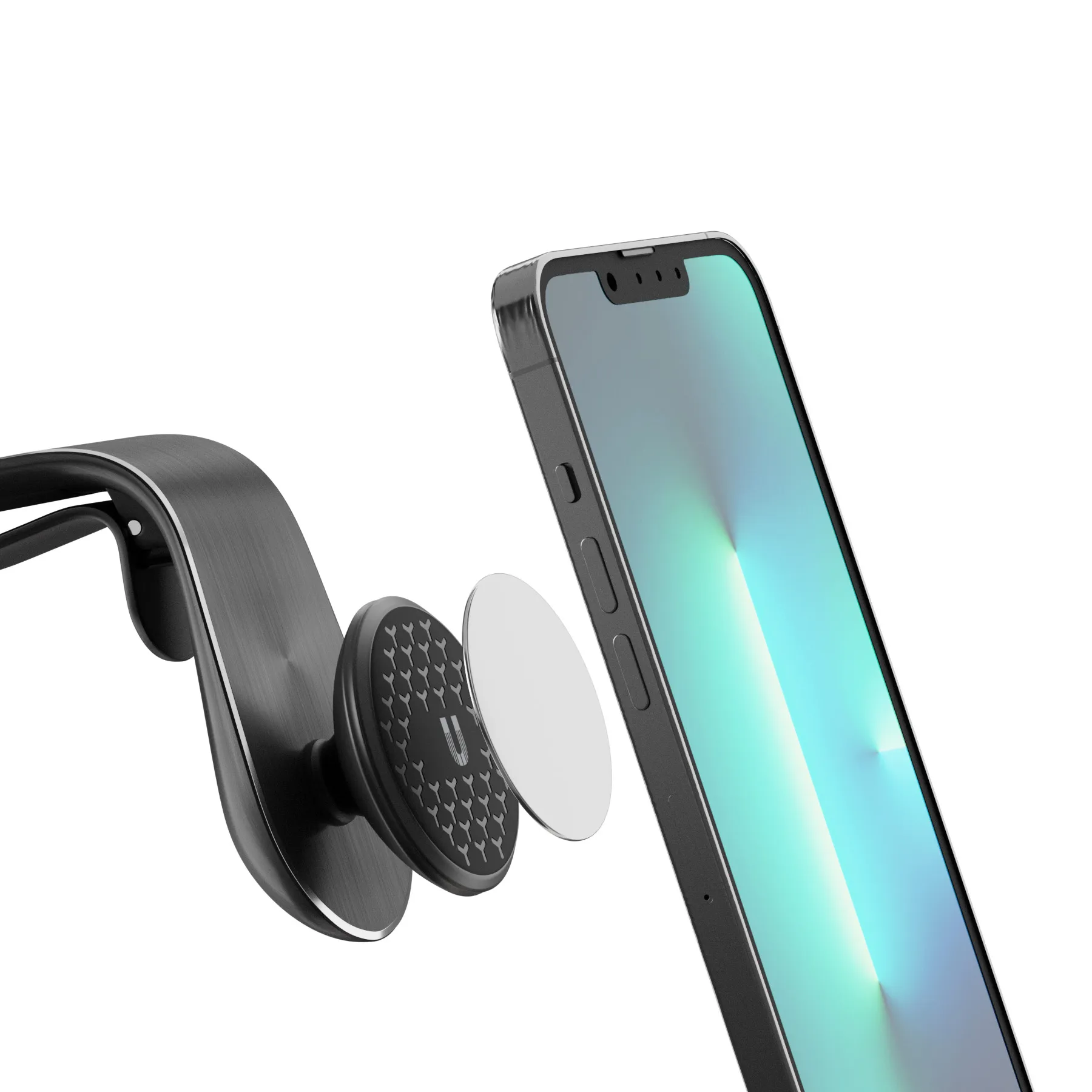 Держатель автомобильный Uzay магнитный, 360, на вент. решетку, черный - фото 6