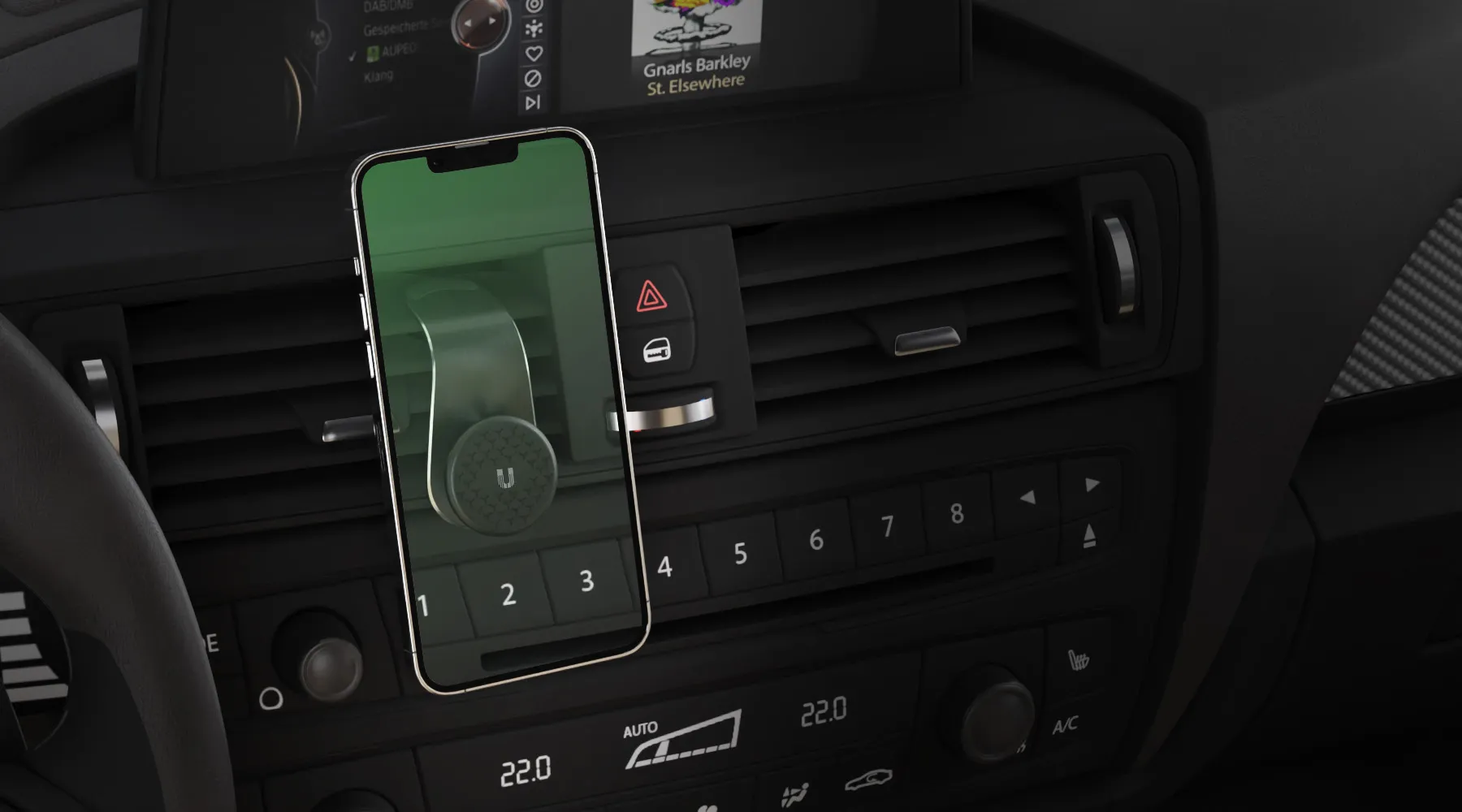 Держатель автомобильный Uzay магнитный, 360, на вент. решетку, черный - фото 7