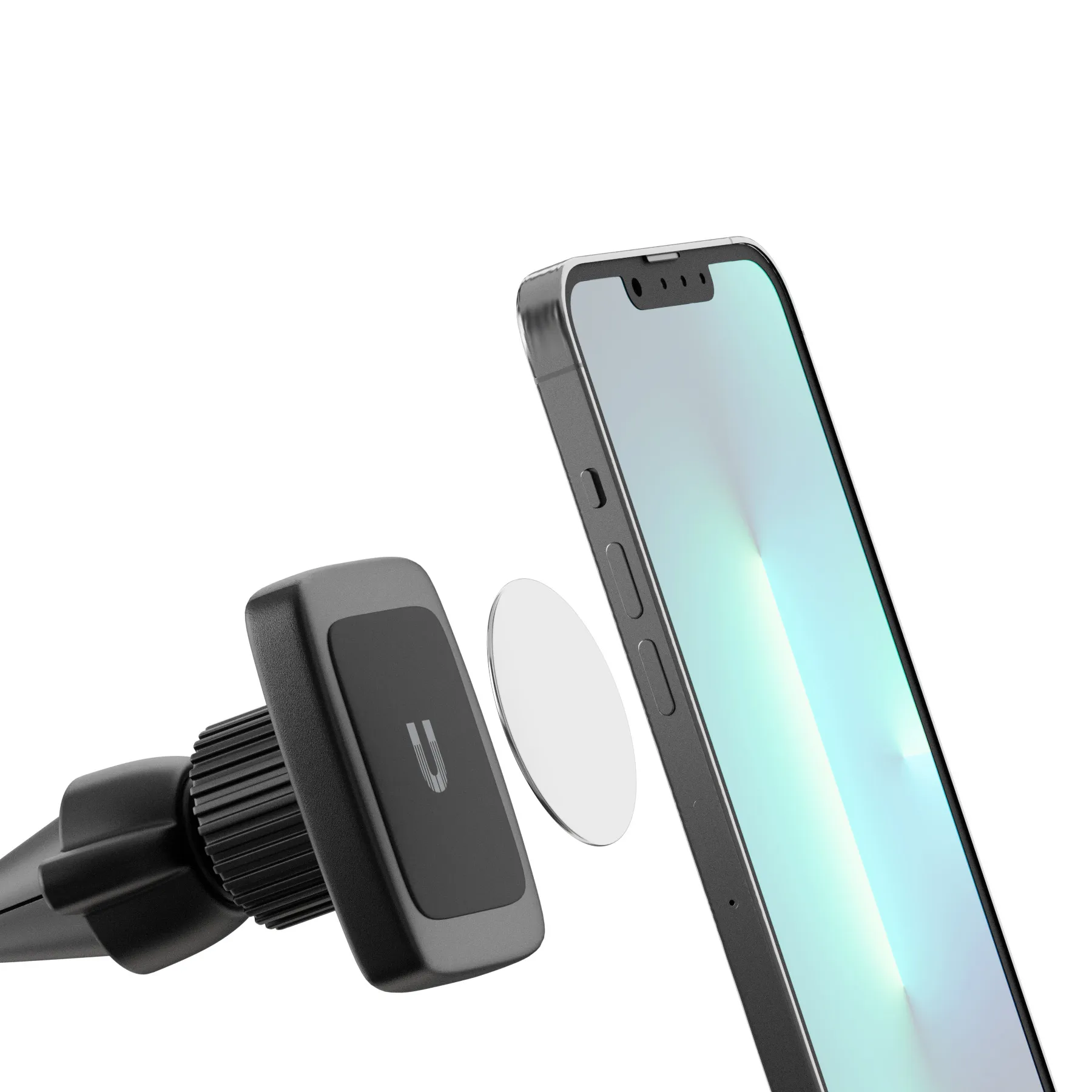 Держатель автомобильный Uzay магнитный, на вент. решетку, черный - фото 9