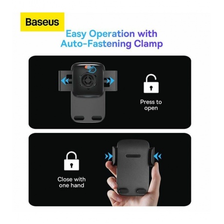 Автомобильный держатель Baseus Easy Control Clamp Pro Suction Cup Version Black (SUYK020001) - фото 14
