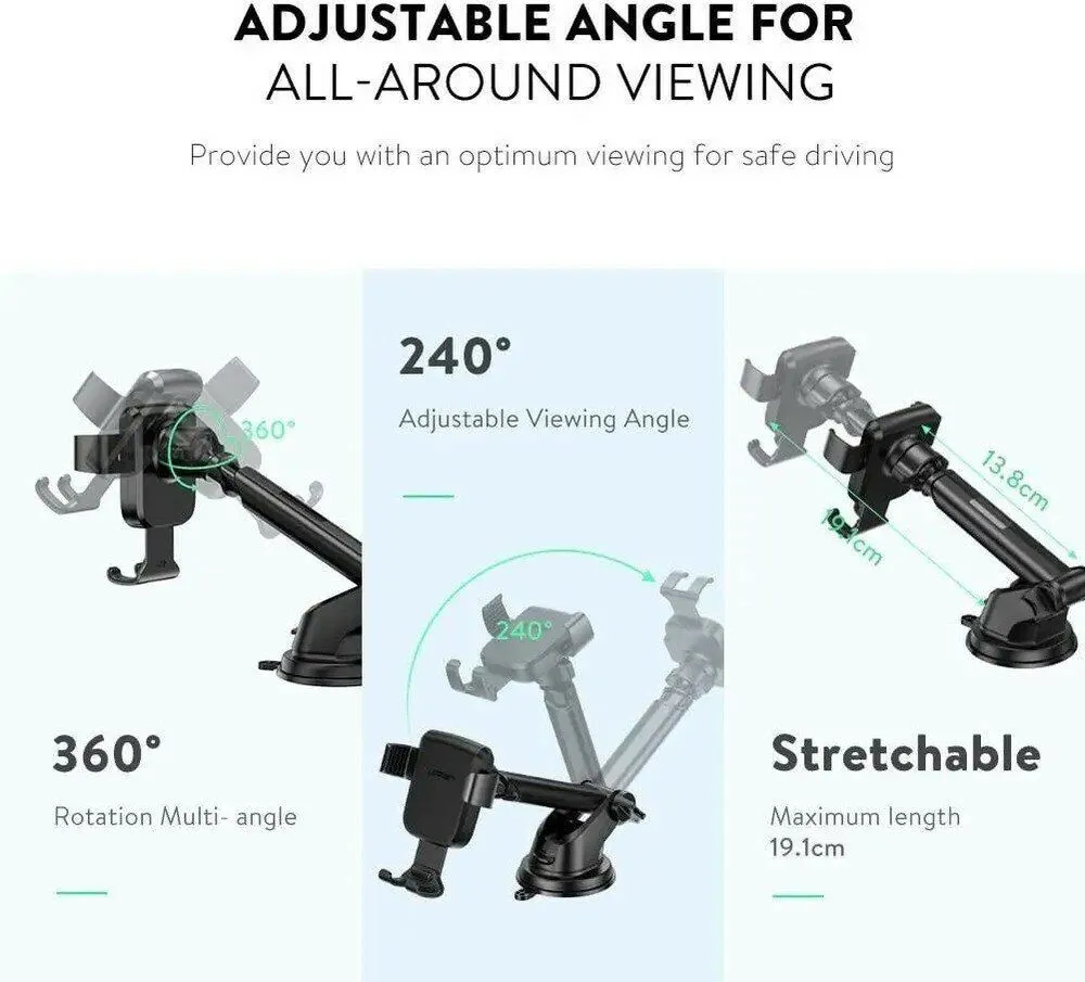 Автомобильный держатель UGREEN LP200-60990B Black (60990B) - фото 5