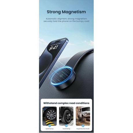 Держатель автомобильный USAMS US-ZJ079 для смартфона, черный (ZJ79ZJ01) - фото 13