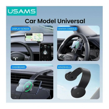 Держатель автомобильный USAMS US-ZJ079 для смартфона, черный (ZJ79ZJ01) - фото 5
