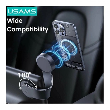 Держатель автомобильный USAMS US-ZJ079 для смартфона, черный (ZJ79ZJ01) - фото 6