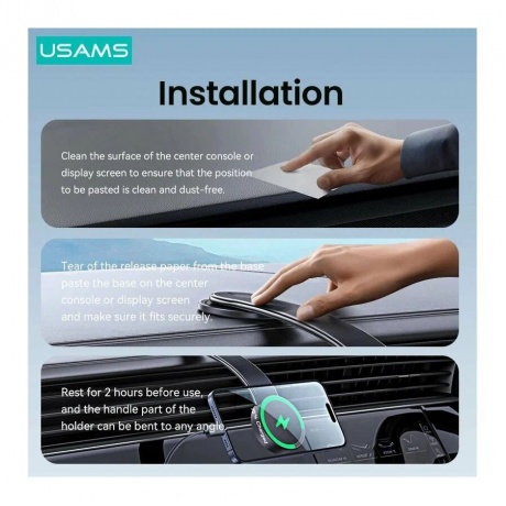 Держатель автомобильный USAMS US-ZJ079 для смартфона, черный (ZJ79ZJ01) - фото 8
